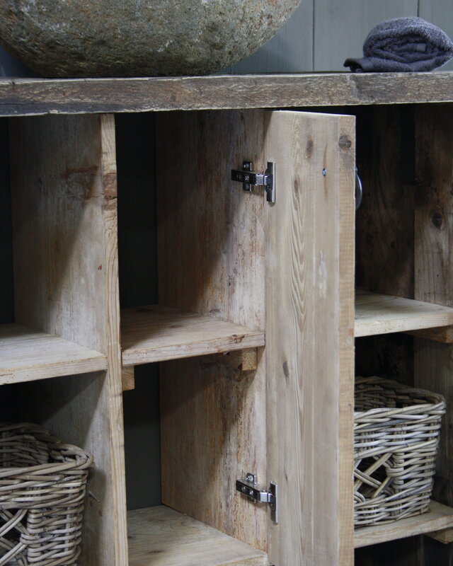 Rene Houtman Oud houten badkamermeubel/Sidetable Kelsey 110 cm