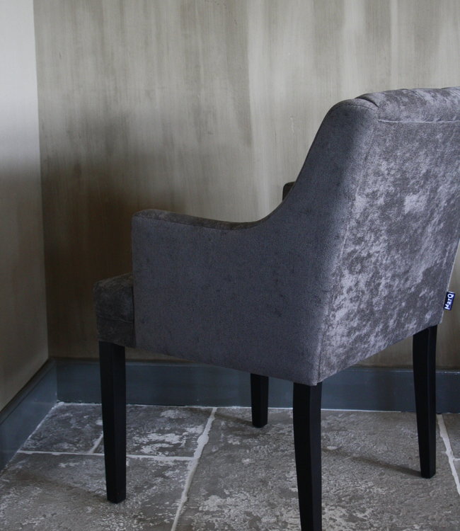 Rene Houtman Julia Landelijke Eetkamerstoel Stof Warm Grijs Capiton 86 cm