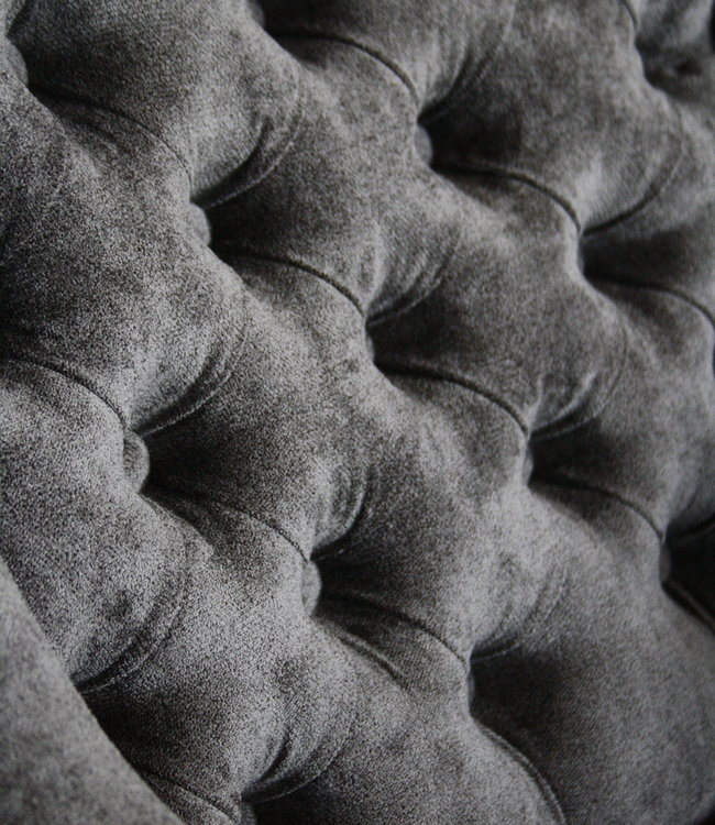 Rene Houtman Julia Landelijke Eetkamerstoel Stof Warm Grijs Capiton 86 cm