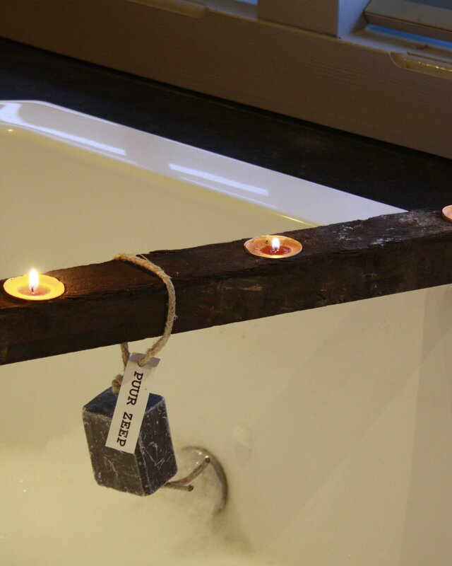 Rene Houtman Badplank/badbrug Eiken Wagondeel Kaarsjes 81 x 5 cm