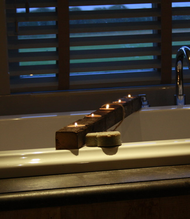 Rene Houtman Badplank/badbrug Eiken Wagondeel Kaarsjes 81 x 5 cm