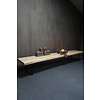 Eikenhouten salontafel met ijzeren onderstel 250 cm