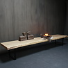 Rene Houtman Eikenhouten salontafel met ijzeren onderstel 250 cm Rene Houtman Eikenhouten salontafel met ijzeren onderstel 250 cm