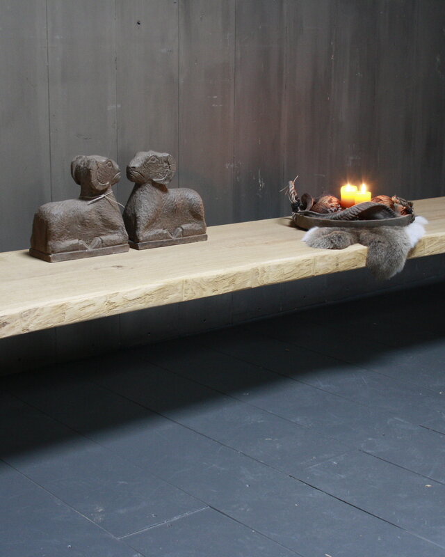 Rene Houtman Eikenhouten salontafel met ijzeren onderstel 250 cm
