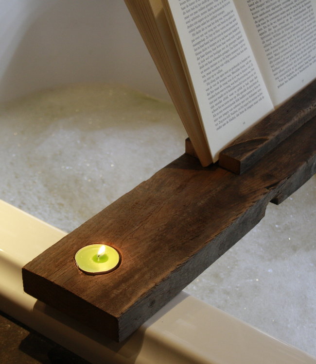 Rene Houtman Badplank Met Boekenhouder Eiken Wagonhout