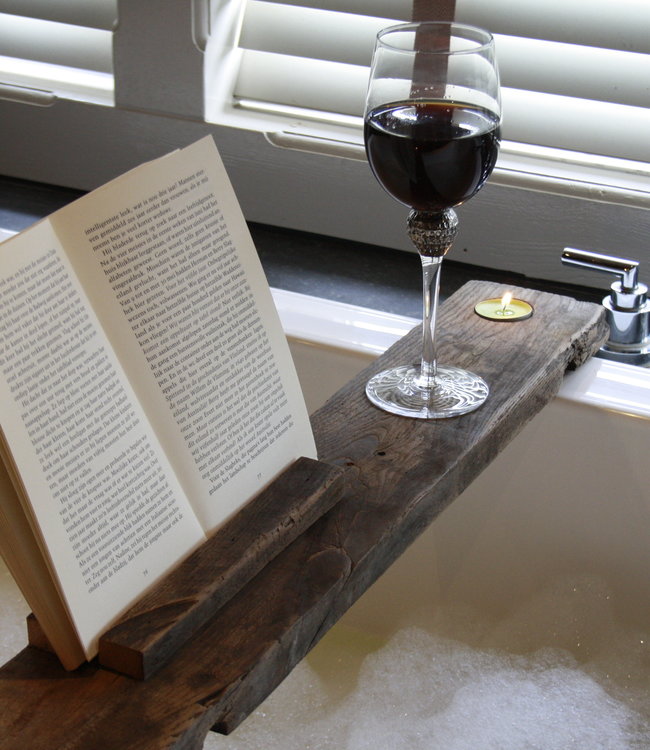 Rene Houtman Badplank Met Boekenhouder Eiken Wagonhout