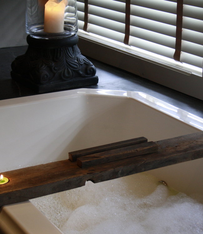 Rene Houtman Badplank Met Boekenhouder Eiken Wagonhout