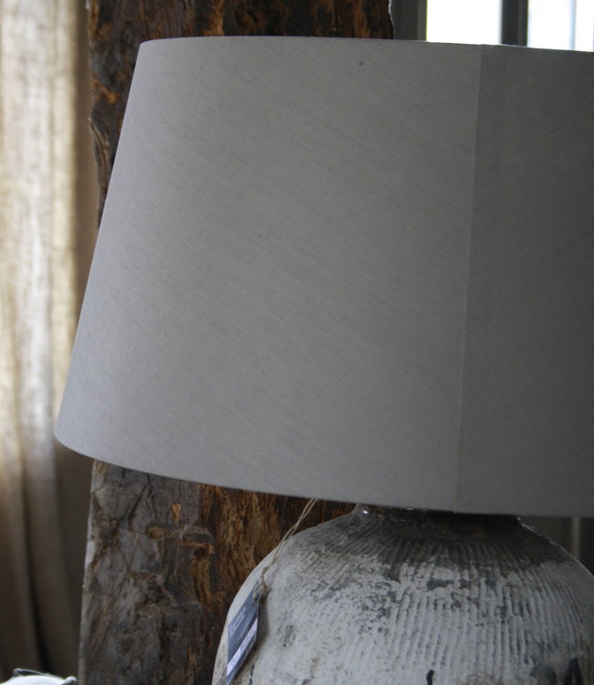 Rene Houtman Kruiklamp oude rijstwijnpot + kap 83 cm