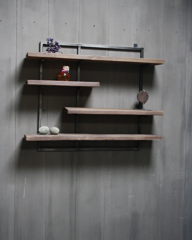 Rene Houtman Woody metaal wandrek 4 planken 82 x 100 cm