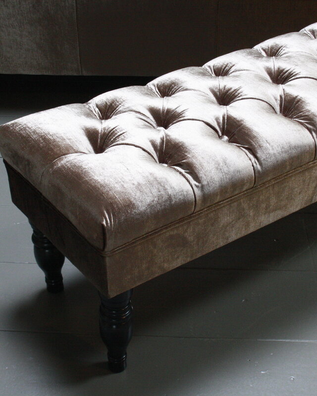 Rene Houtman Bedbankje Gecapitonneerd velvet Light 160 x 40 x 47 cm