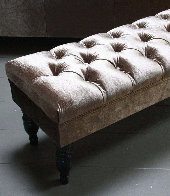 Rene Houtman Bedbankje Gecapitonneerd velvet Light 160 x 40 x 47 cm