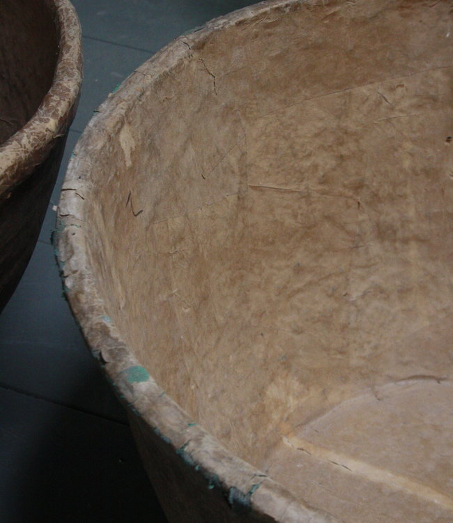 Rene Houtman Oud Indisch Papier-Maché Kom 80 cm