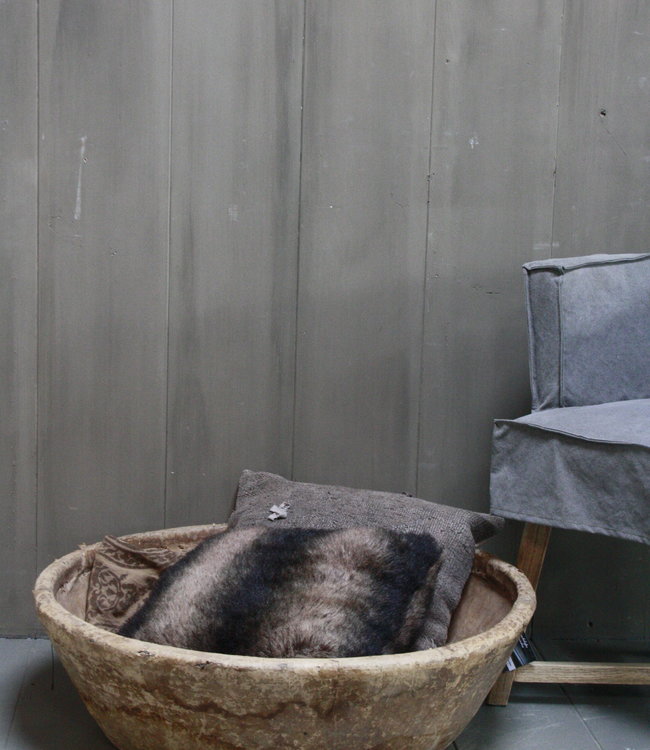 Rene Houtman Oud Indisch Papier-Maché Kom 80 cm