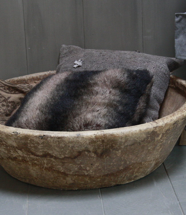 Rene Houtman Oud Indisch Papier-Maché Kom 80 cm