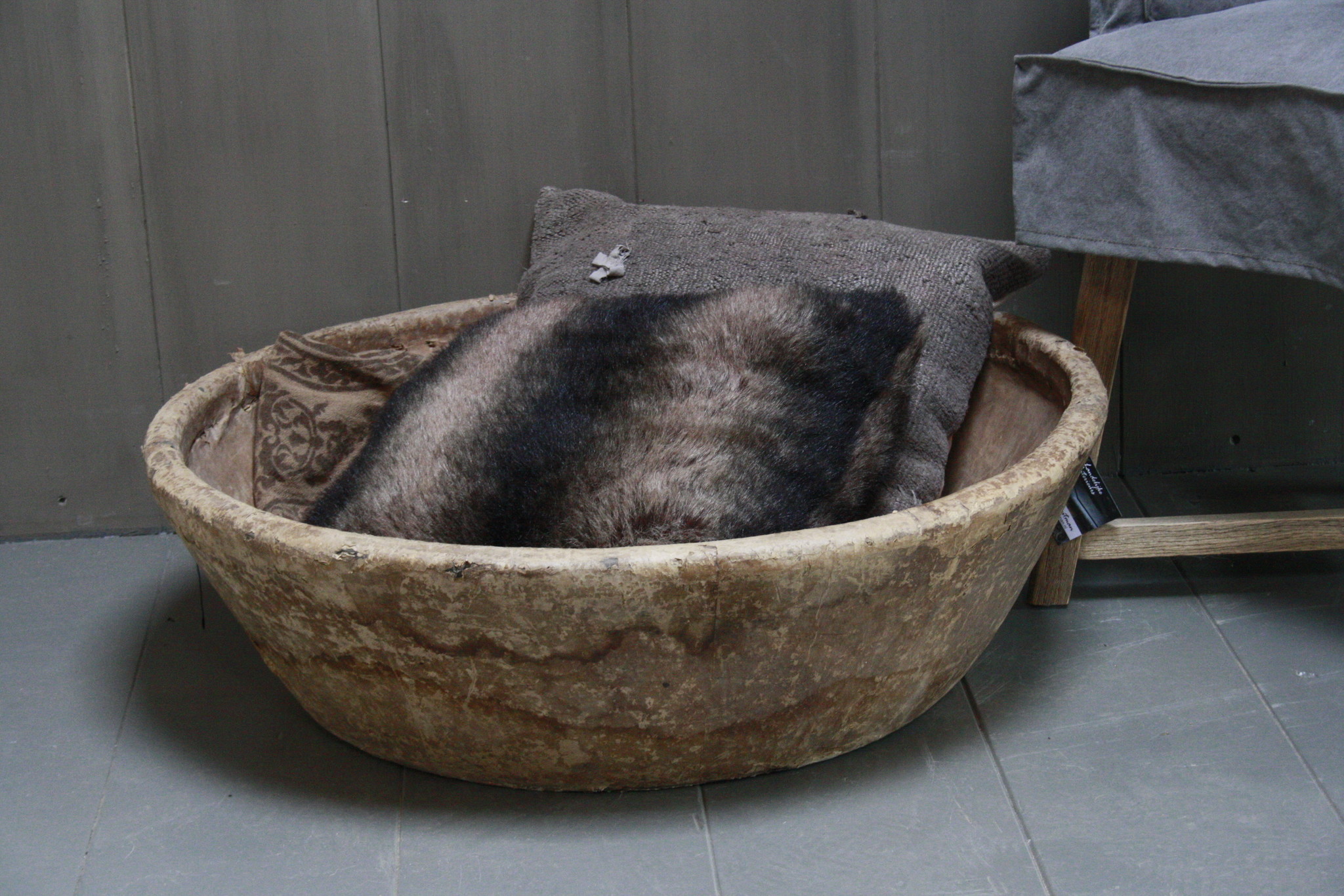 Rene Houtman Oud Indisch Papier-Maché Kom 80 cm