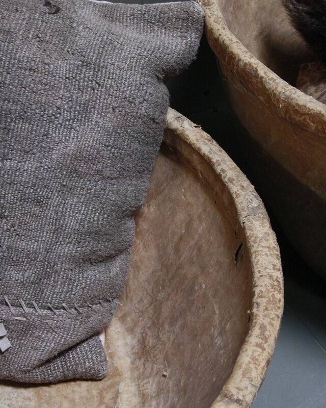 Rene Houtman Oud Indisch Papier-Maché Kom 80 cm