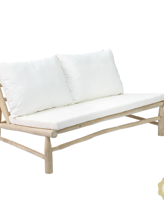 Bazar Bizar Island Tweezits Tuinbank | Natural White | L140 x B80 x H75 cm