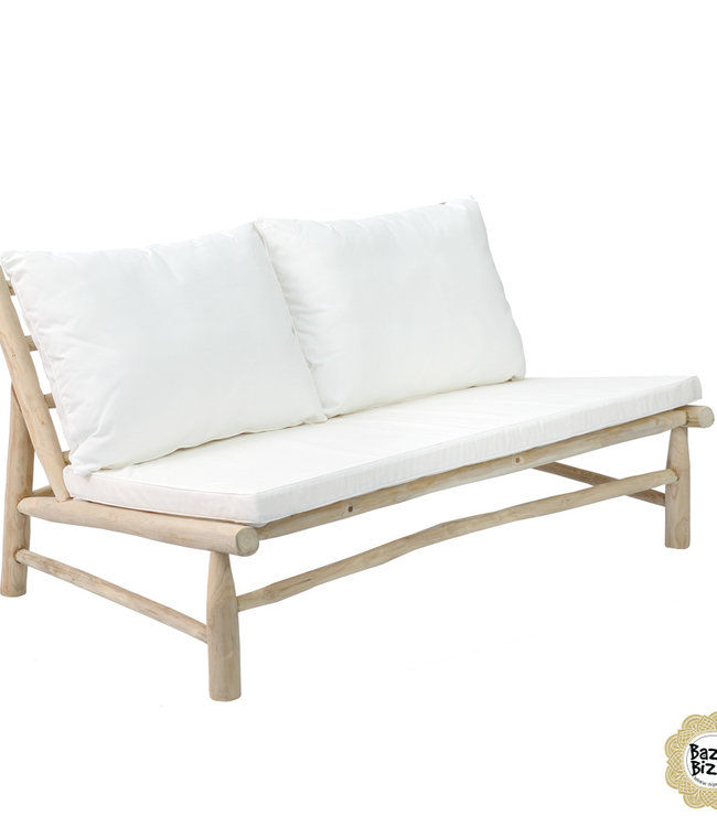 Bazar Bizar Island Tweezits Tuinbank | Natural White | L140 x B80 x H75 cm