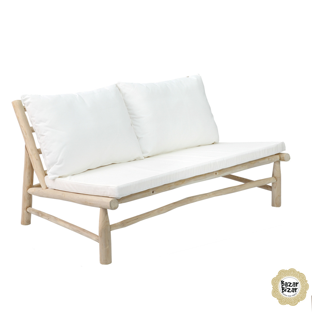 Bazar Bizar Island Tweezits Tuinbank | Natural White | L140 x B80 x H75 cm