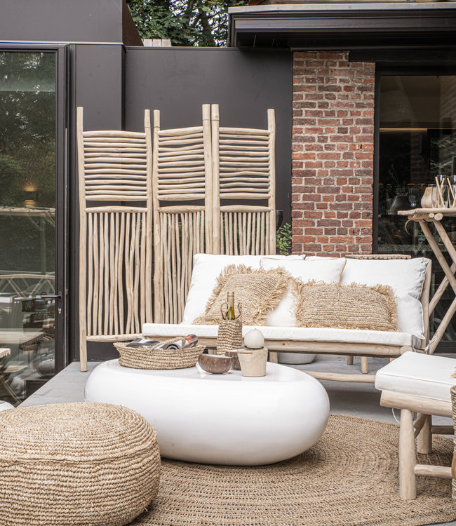 Bazar Bizar Island Tweezits Tuinbank | Natural White | L140 x B80 x H75 cm