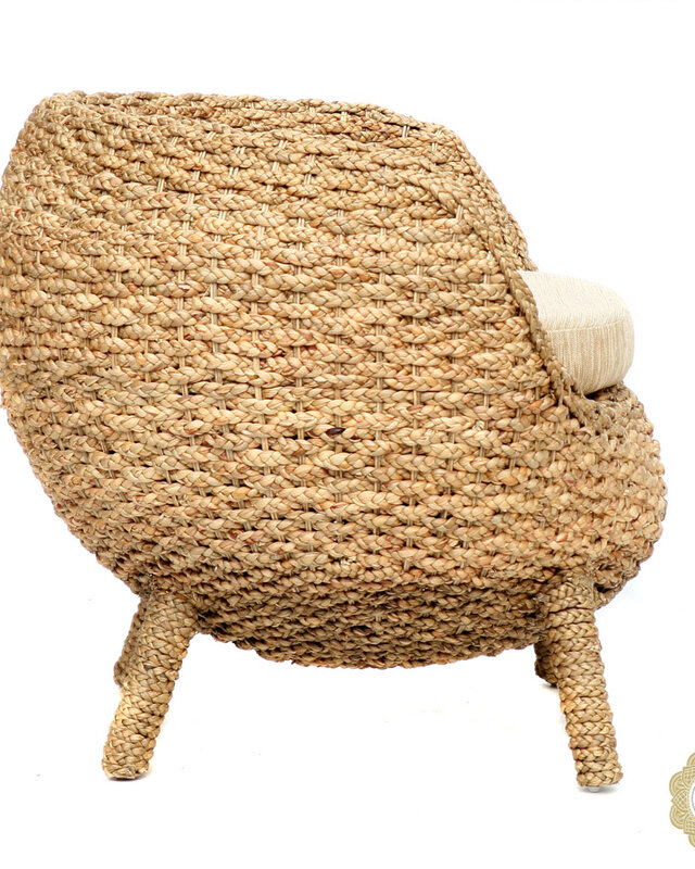 Bazar Bizar Water Hyacinth Stoel | Natural White