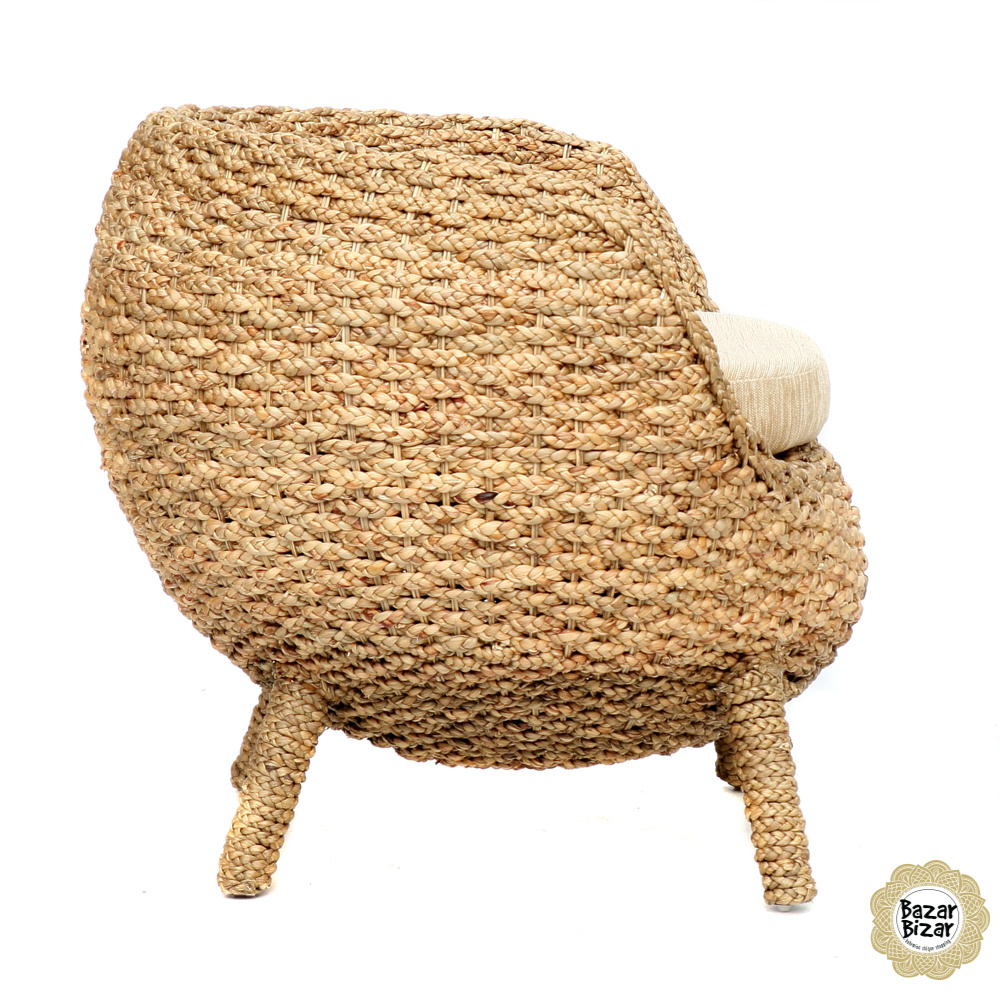 Bazar Bizar Water Hyacinth Stoel | Natural White