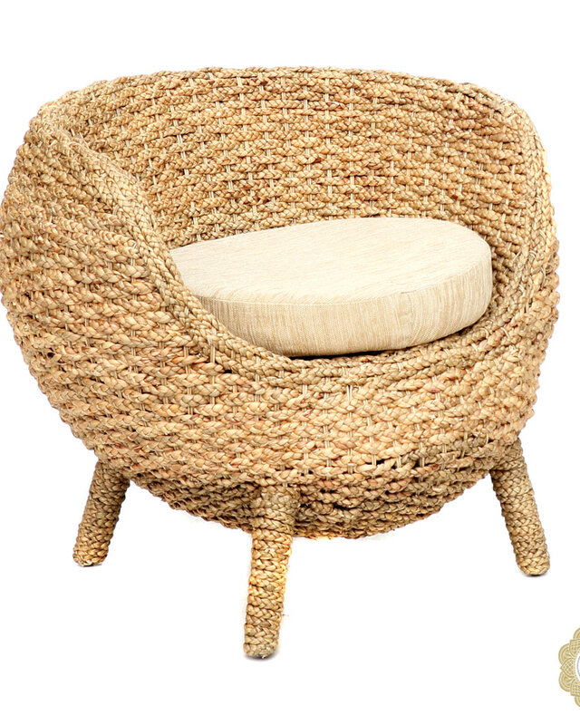 Bazar Bizar Water Hyacinth Stoel | Natural White
