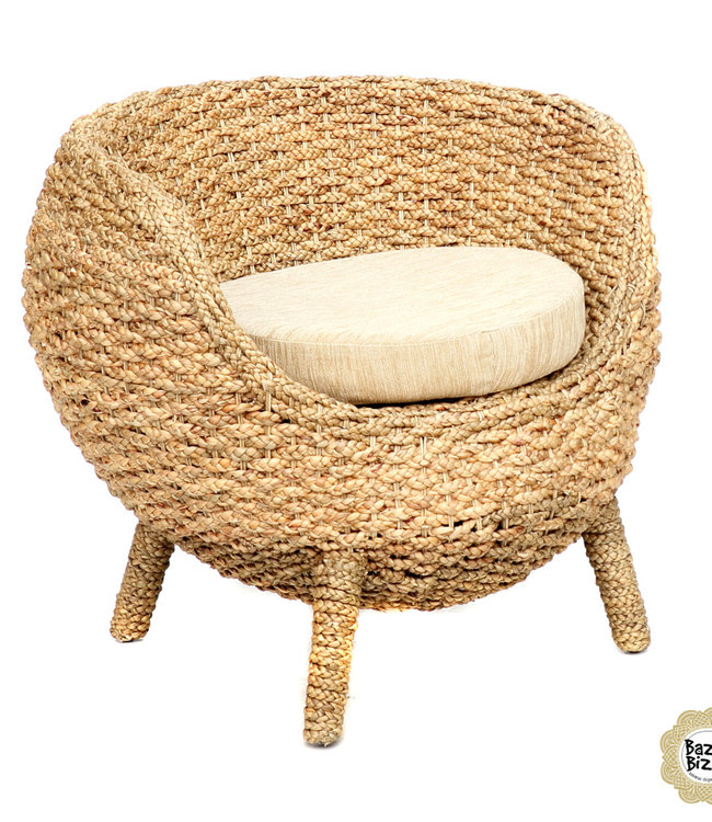 Bazar Bizar Water Hyacinth Stoel | Natural White