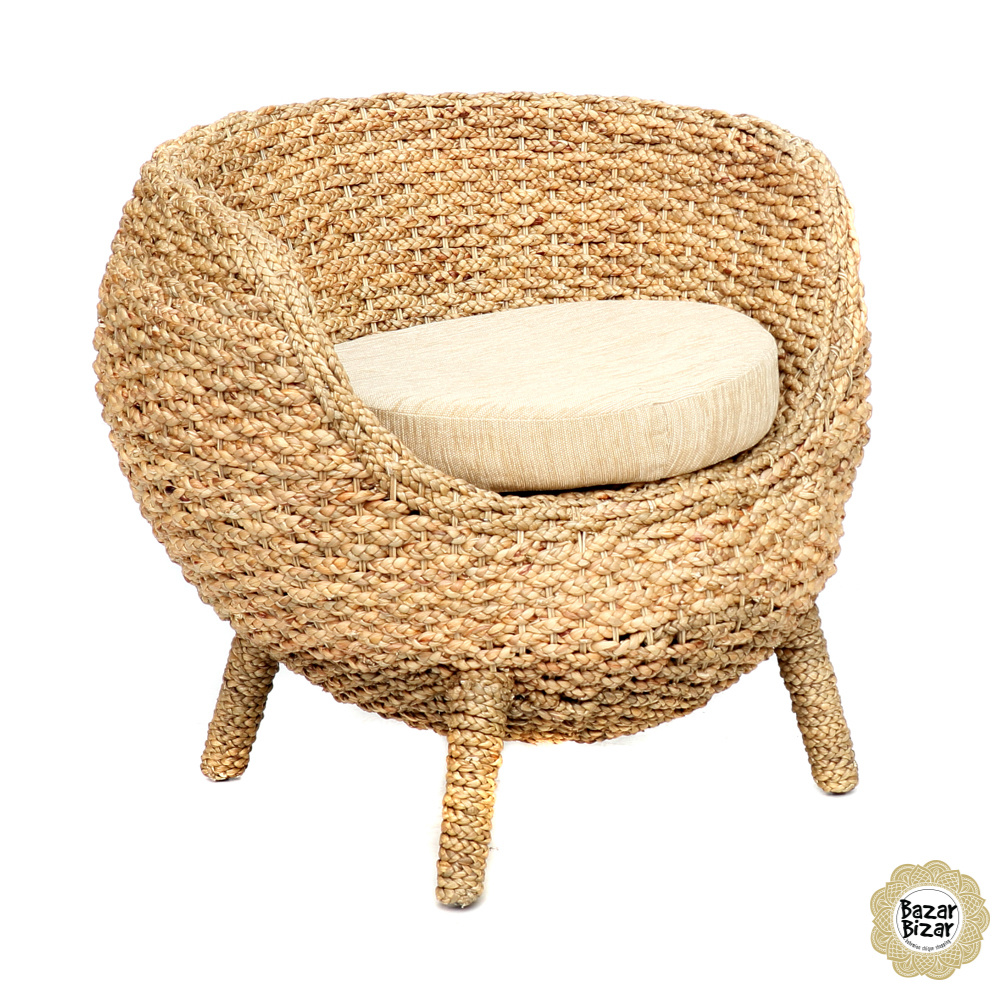 Bazar Bizar Water Hyacinth Stoel | Natural White