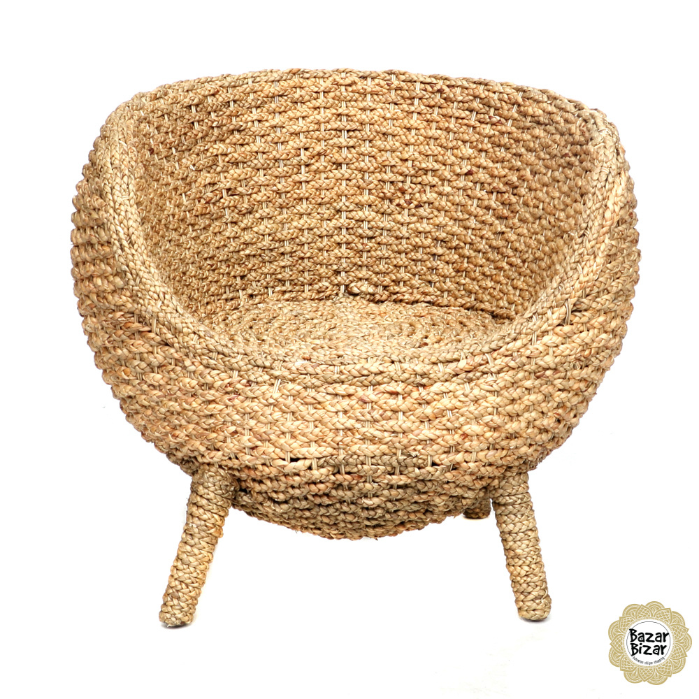 Bazar Bizar Water Hyacinth Stoel | Natural White
