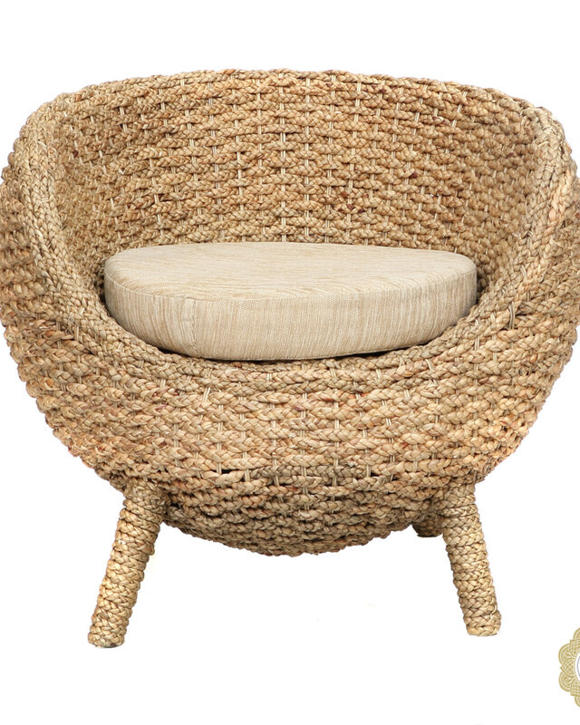 Bazar Bizar Water Hyacinth Stoel | Natural White