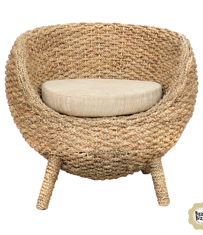 Bazar Bizar Water Hyacinth Stoel | Natural White