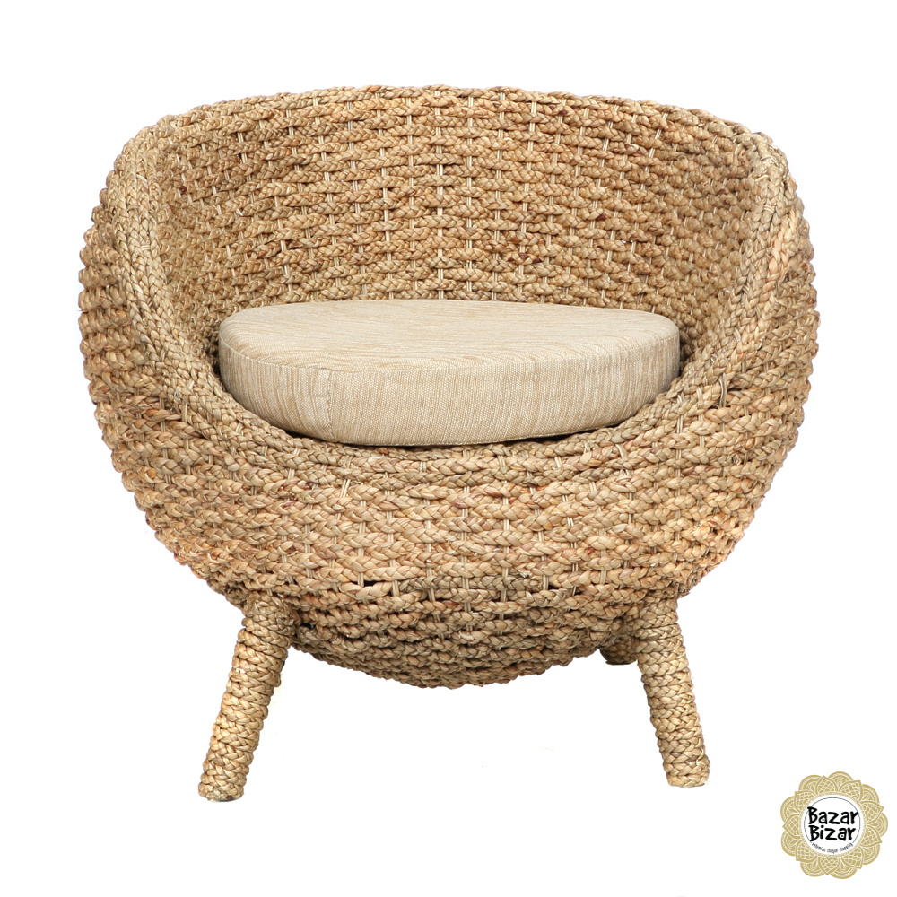Bazar Bizar Water Hyacinth Stoel | Natural White
