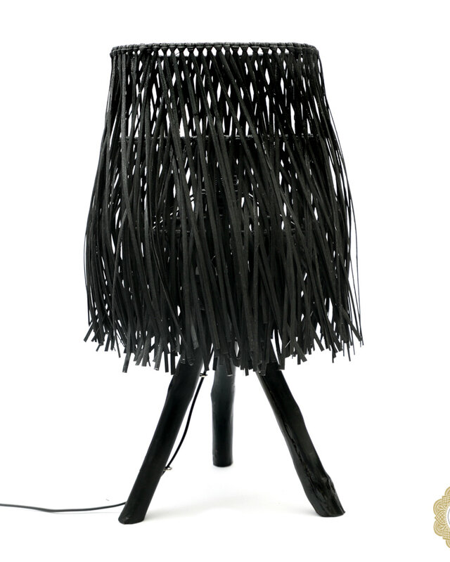 Bazar Bizar Rattan Tafel lamp | Black | S | 45 cm