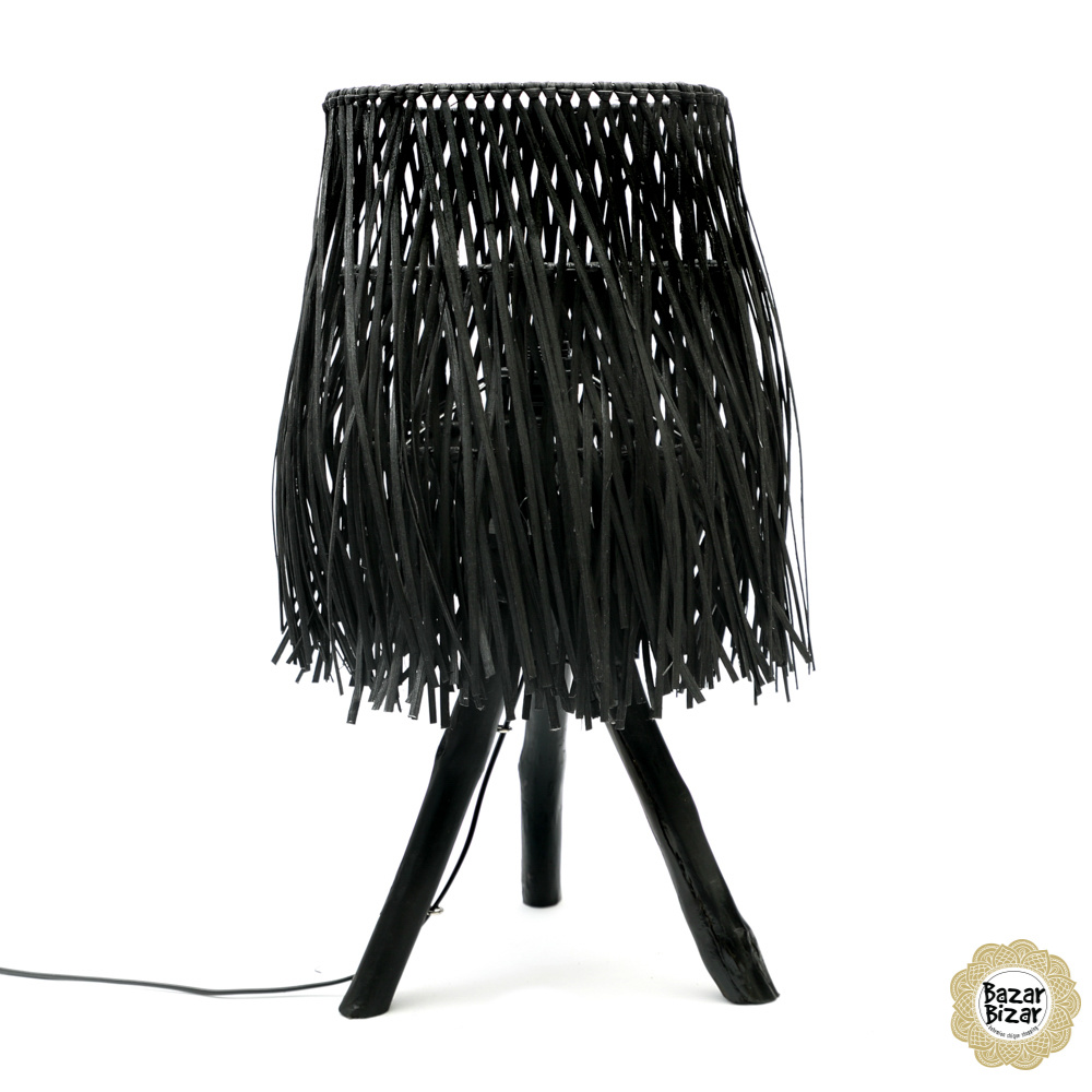 Bazar Bizar Rattan Tafel lamp | Black | S | 45 cm