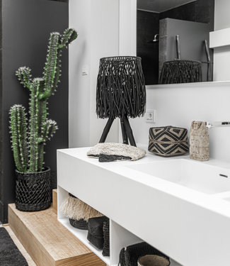 Bazar Bizar Rattan Tafel lamp | Black | S | 45 cm