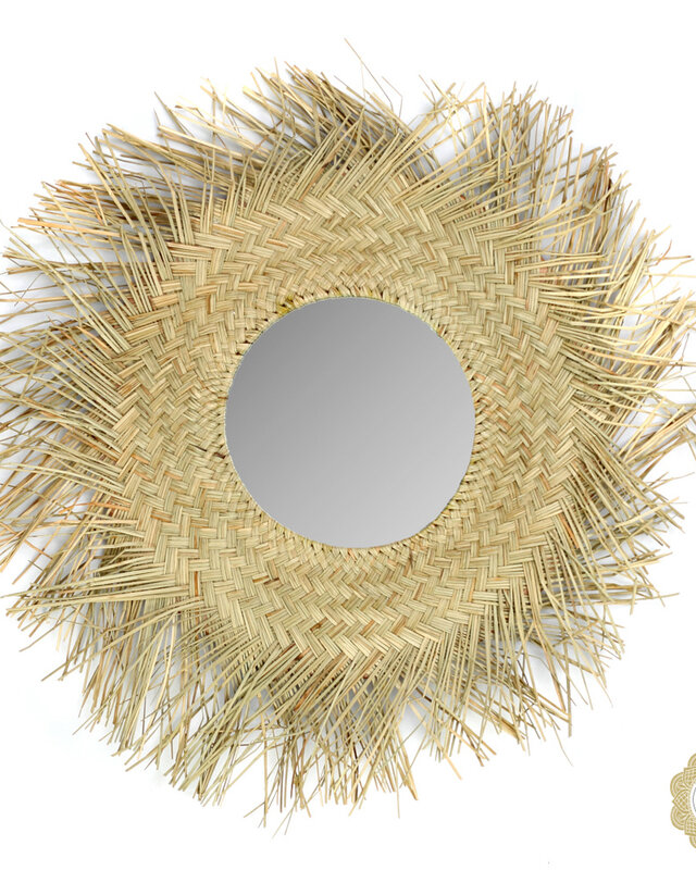 Bazar Bizar De Rotan Spiegel - Natural - M