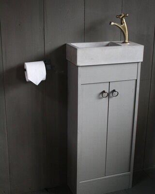 Rene Houtman Landelijk toiletmeubel + fontein light grey 90 x 38 cm