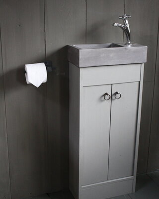 Rene Houtman Landelijk toiletmeubel + fontein dark grey 90 x 38 cm