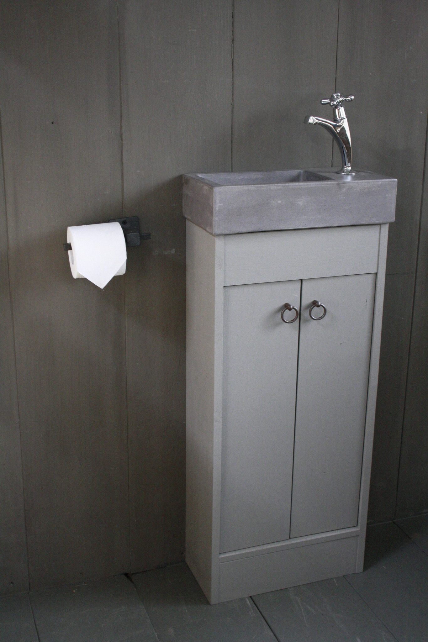 Rene Houtman Landelijk toiletmeubel + fontein dark grey 90 x 38 cm