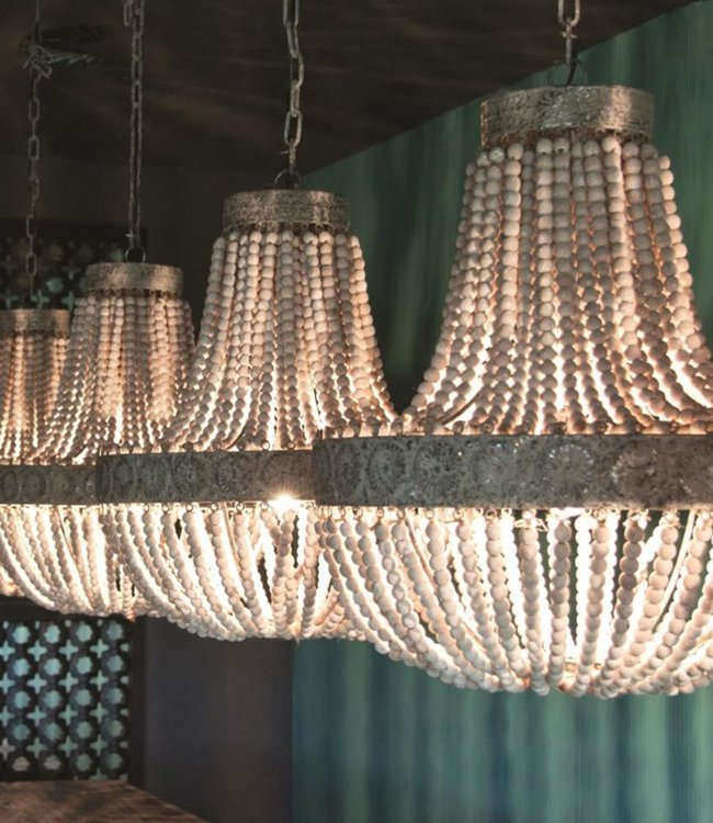 Rene Houtman Kralen Hanglamp Wit XL Rosalie 62 x 51 cm