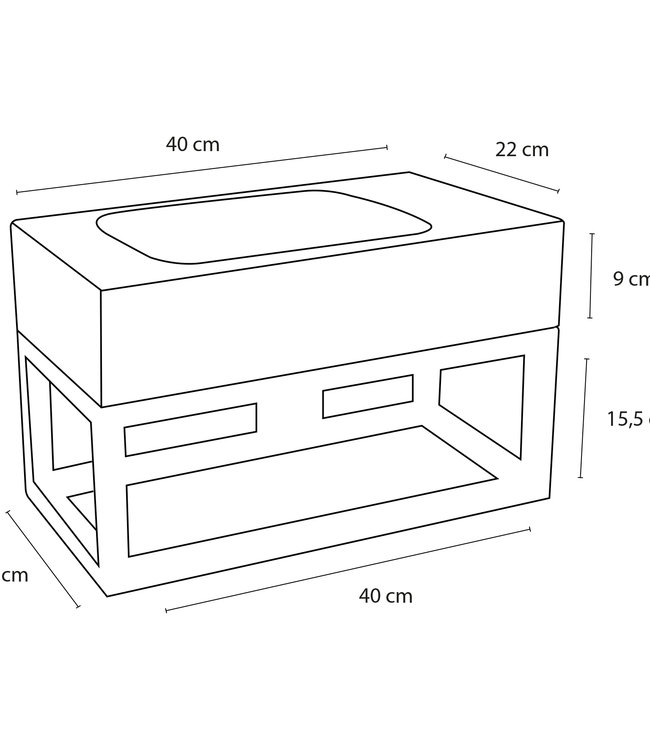 Rene Houtman Fonteinset Natuursteen Shadow 40 x 22 cm