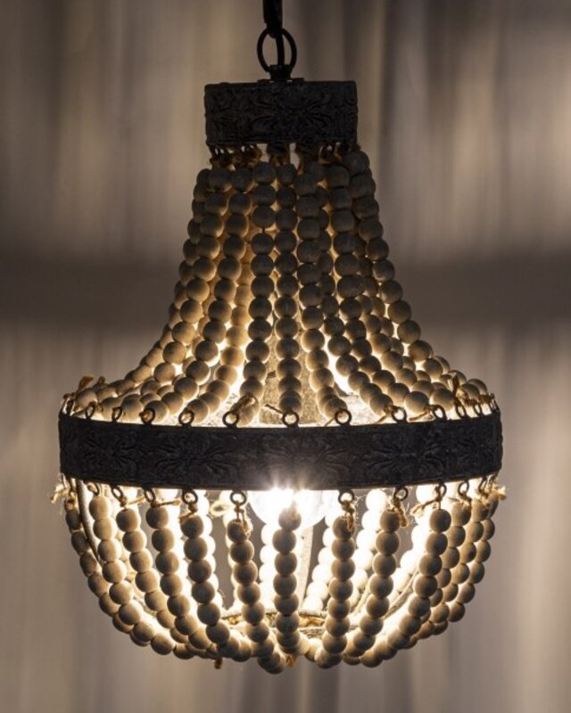 Rene Houtman Kralen Hanglamp Wit S Rosalie 40 x 30,5 cm