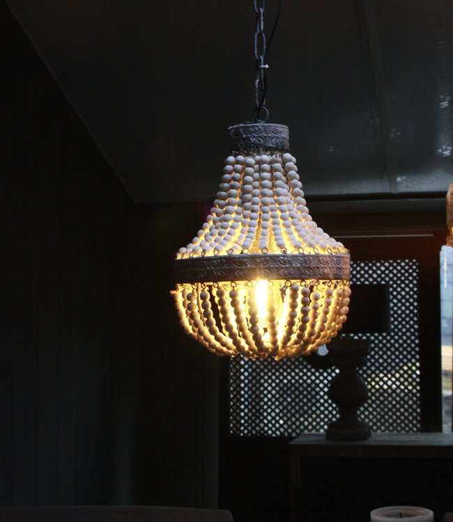 Rene Houtman Kralen Hanglamp Wit S Rosalie 40 x 30,5 cm