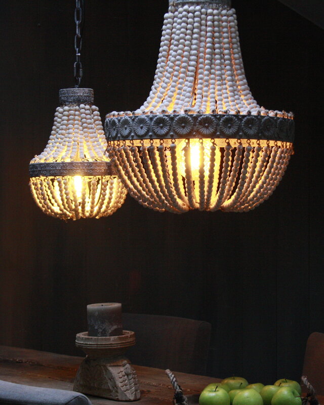 Rene Houtman Kralen Hanglamp Wit S Rosalie 40 x 30,5 cm