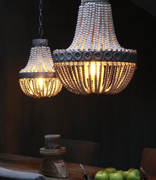 Rene Houtman Kralen Hanglamp Wit S Rosalie 40 x 30,5 cm