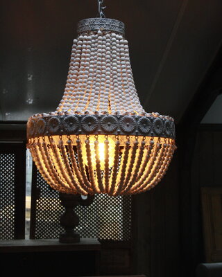 Rene Houtman Kralen Hanglamp Wit XL Rosalie 62 x 51 cm