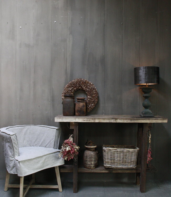 Rene Houtman Massief oud houten wandtafel/sidetable Liedi