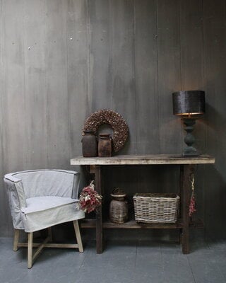 Rene Houtman Massief oud houten wandtafel/sidetable Liedi
