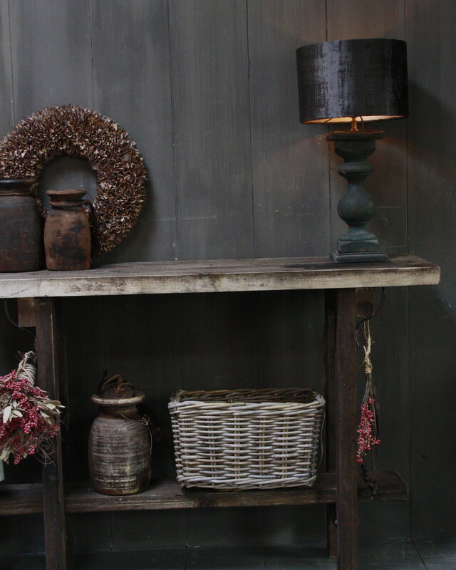 Rene Houtman Massief oud houten wandtafel/sidetable Liedi